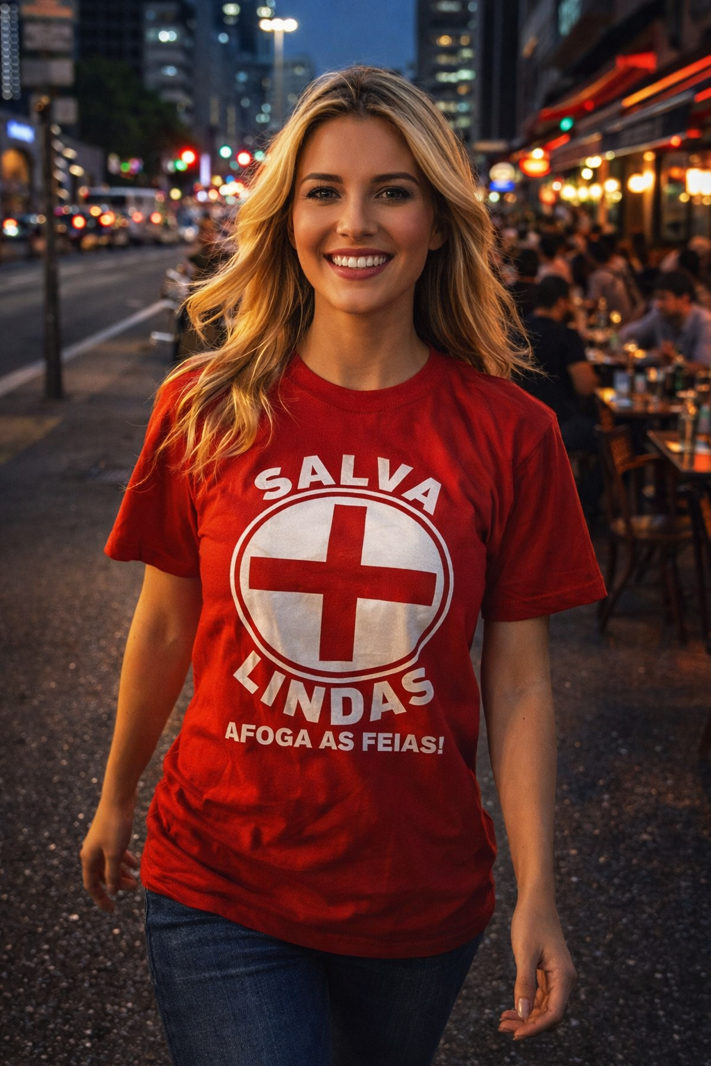 Camiseta Salve + Lindas, Afogue as Feias100% Algodão - 30.1