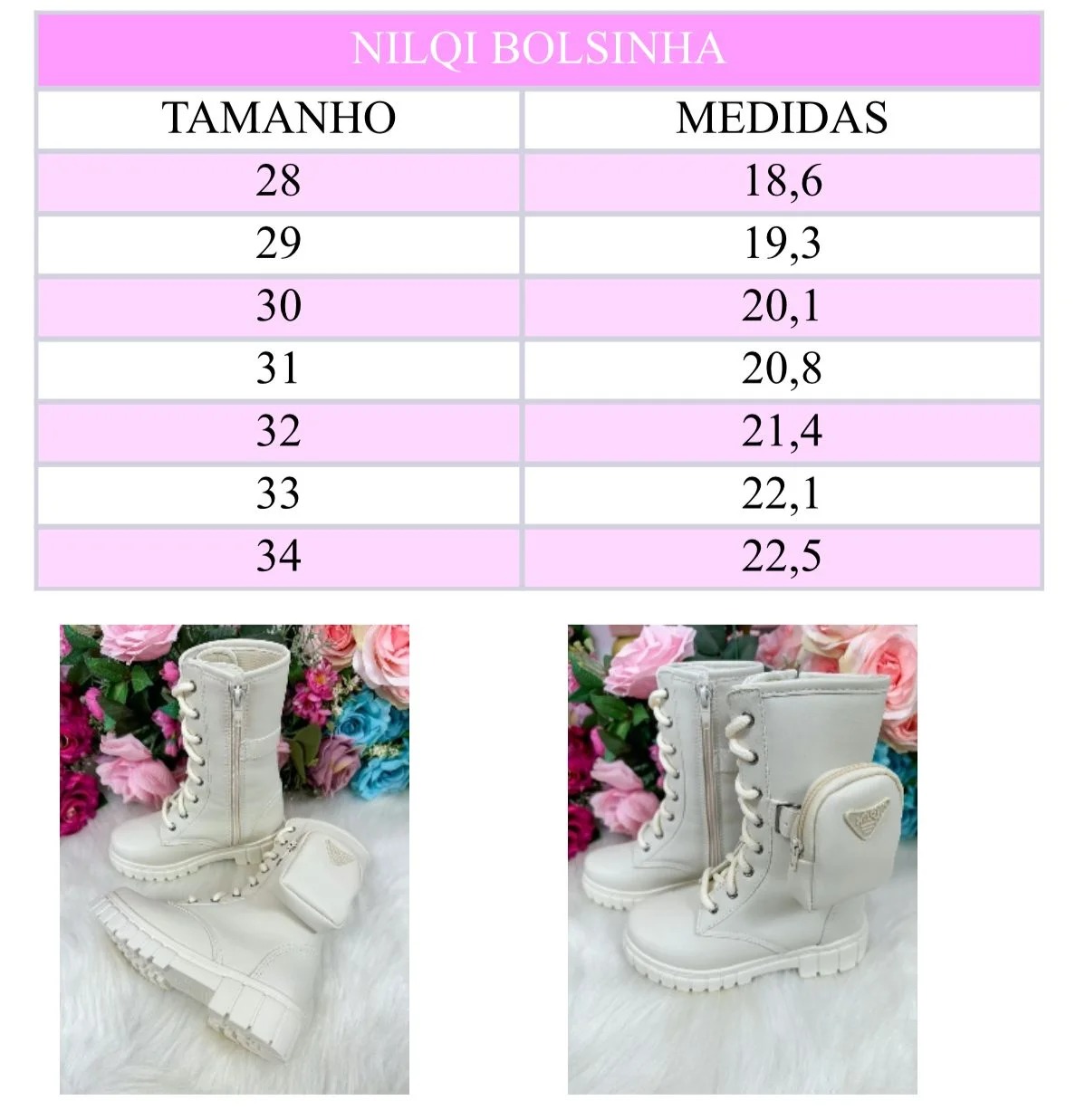 Bota/Coturno Nilqi Malu Bolsinha Cano Baixo